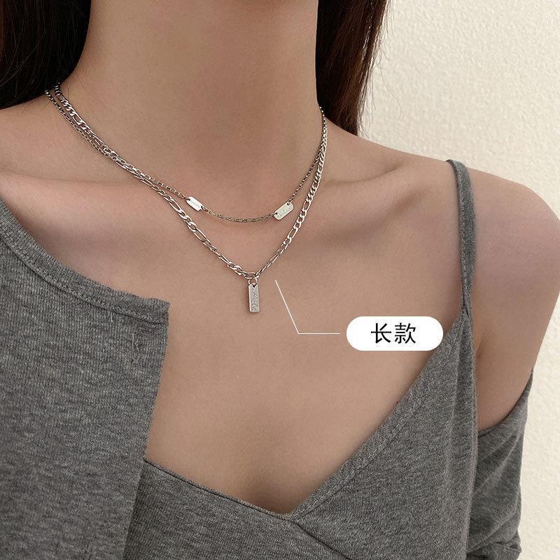 K-styleelegantletter luck necklace for women retrofashionelegance clavicle chain cross-border jewelry trend