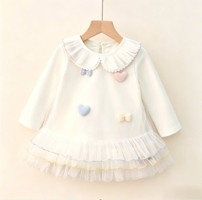 Girls' spring sweet style dress - faux two-piece,  spring collection, trendy girls' dress, princess dress, chanel-inspired, instagram-worthy