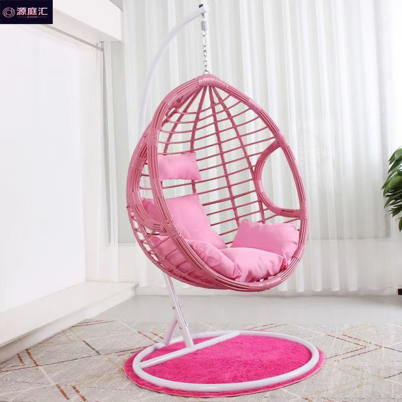 Romantic hanging basket rattan chair for home indoor hanging chair swing adult hammock balcony single double living room rocking lounge chair