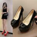 Plus size high heels red bottom stiletto sexy bed flats cross-border export waterproof platform high heels women's shoes