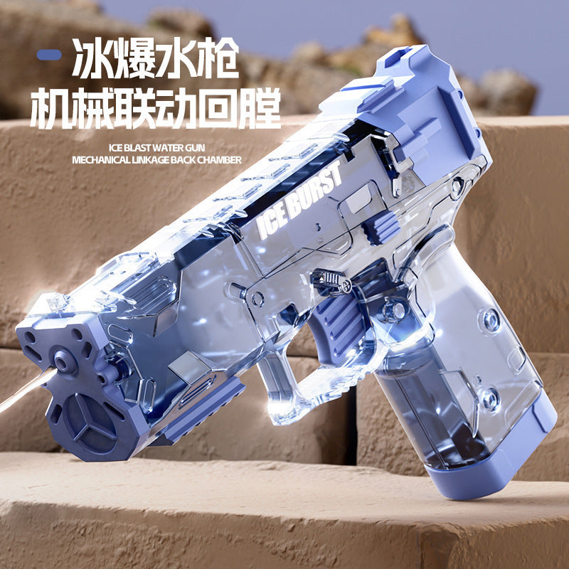 Kids' ice blast water gun toy - mechanical linkage rebound mini water blaster - summer beach outdoor cross-border wholesale