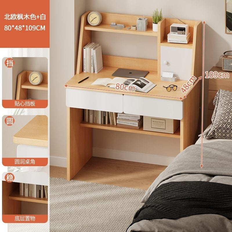 For home table cabinet combination student computer desk small apartment with bookshelf simple desk bedroom wall-mounted one-piece desk cabinet