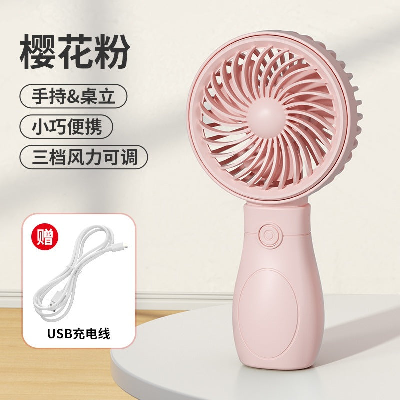 Handheld mini fan - portable, rechargeable, usb powered, silent desktop fan for office, student dorm, and travel