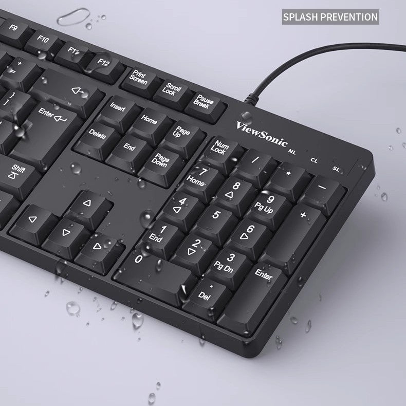 Viewsonic cu1500 white wired keyboard and mouse combo - multimedia, home, office, gaming - usb wired keyboard and mouse