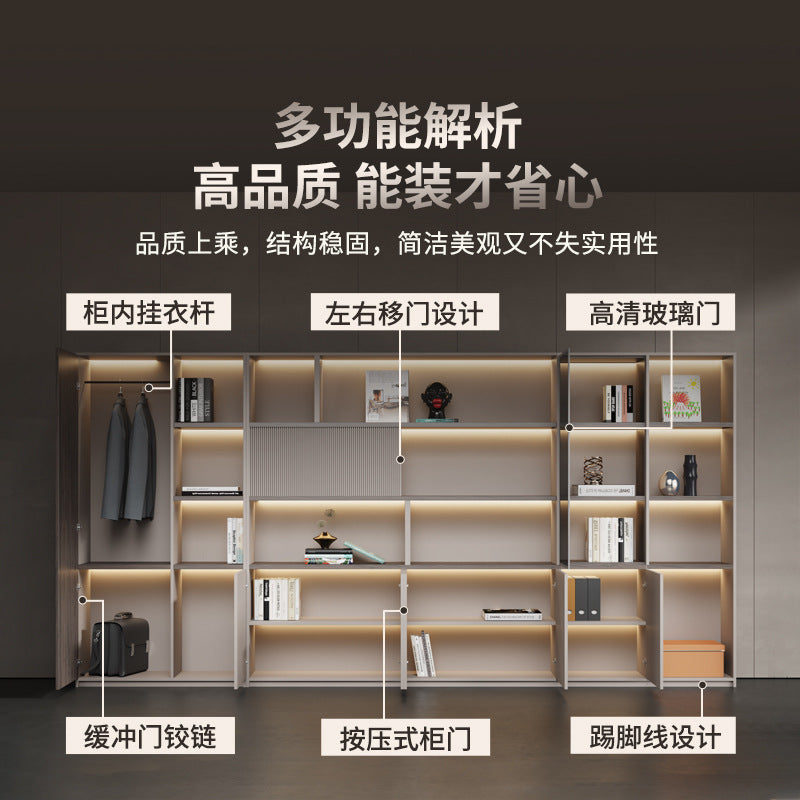 Boss office background cabinet bookcase file cabinet wooden information cabinet storage cabinet wall floor cabinet office furniture