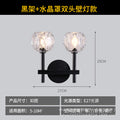 Modern french brass three-dimensional faceted crystal glass wall sconce - luxury soft lighting for b&b guest rooms and bathroom mirrors