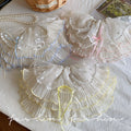 Mesh bow lace large intestine hair tie female french gentle hair rope hair tie large headwear spring fairy style