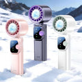 2026 new handheld neck fan with digital display, usb rechargeable, mini portable outdoor camping fan - powerful wind, low power consumption