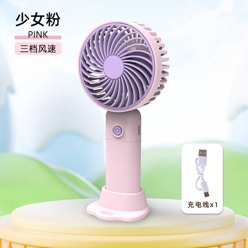 Handheld mini fan - portable, rechargeable, usb powered, silent desktop fan for office, student dorm, and travel