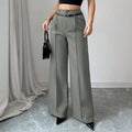 fashionfall and winternew arrivalladies casualelegantwork clothinghigh waistloosestraight-legpants suit pants