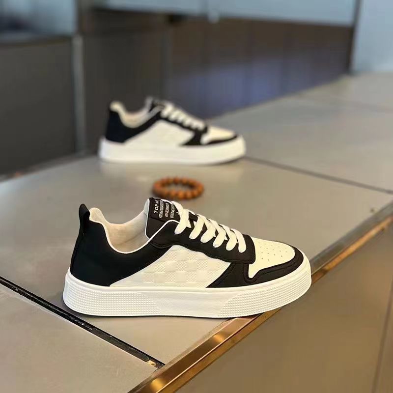 Panda color men's shoes autum breathable live broadcast men's sneakers casual leather shoes white shoes trendy shoes men's wholesale