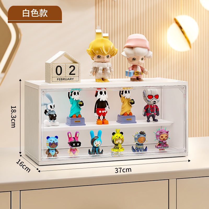 Container dust-proof blind box storage box can be stacked with grid tide play figure box desktop transparent doll blind box