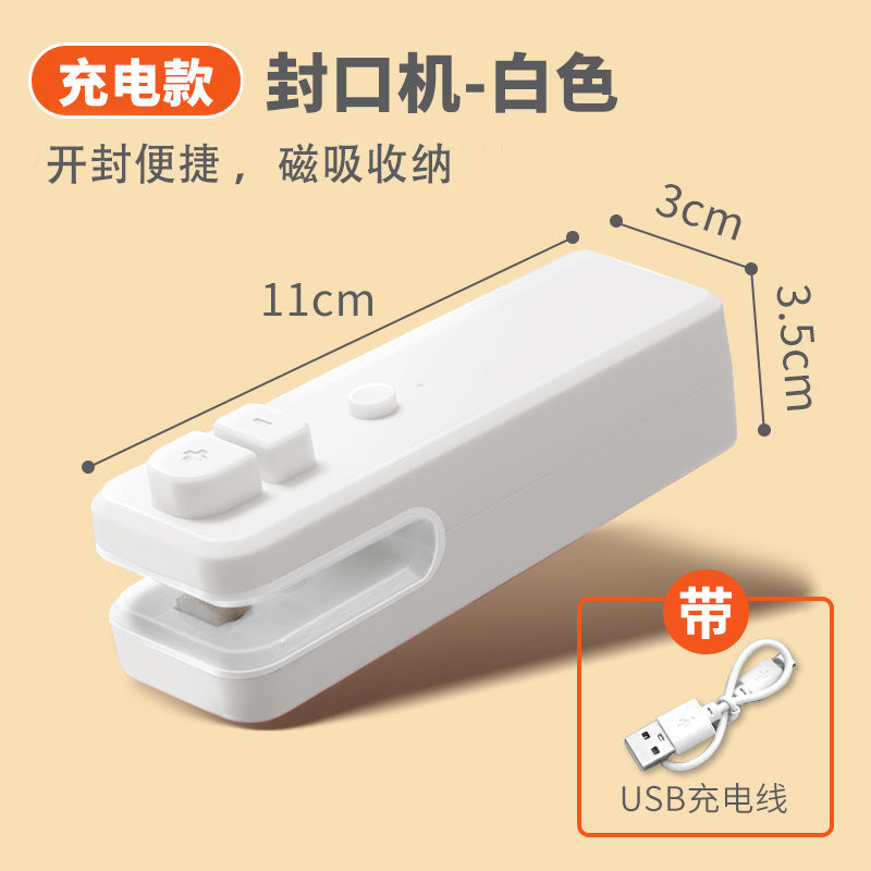 Small usb rechargeable mini sealer - all-in-one portable food bag sealer for snacks