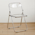Minimalist folding chair - transparent acrylic photo booth chair for clothing stores, trendy influencer makeup stool, crystal backrest dining chair