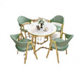 Nordic light luxury negotiation table and chair set - modern minimalist coffee shop/milk tea shop small round table for sales centers and casual reception areas
