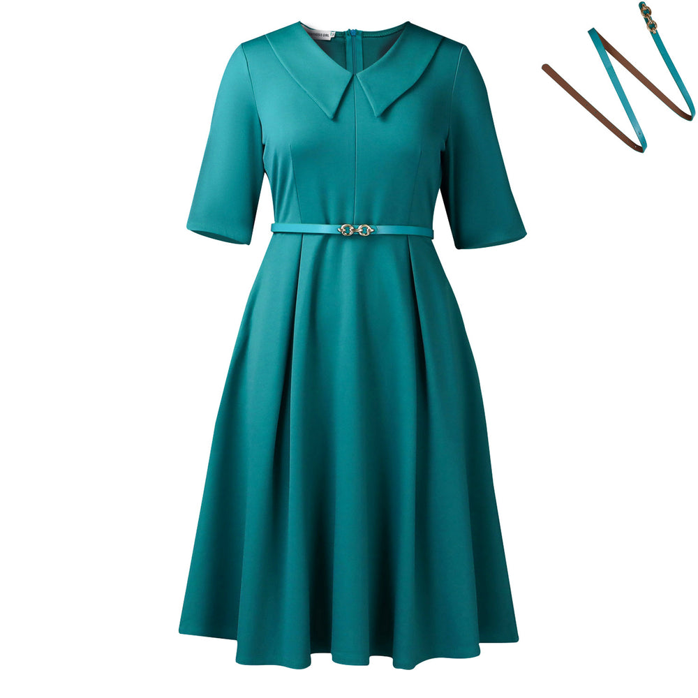 D3335export women's clothing independent  fashionfashionelegantelegancepure colorhalf length sleeve african dress
