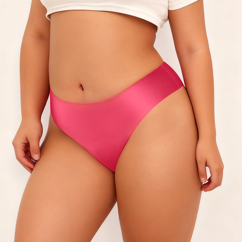 European and american plus size ice silk seamless anti-embarrassment line panties women's sports yoga anti-embarrassment low-rise comfortable ladies' underwear