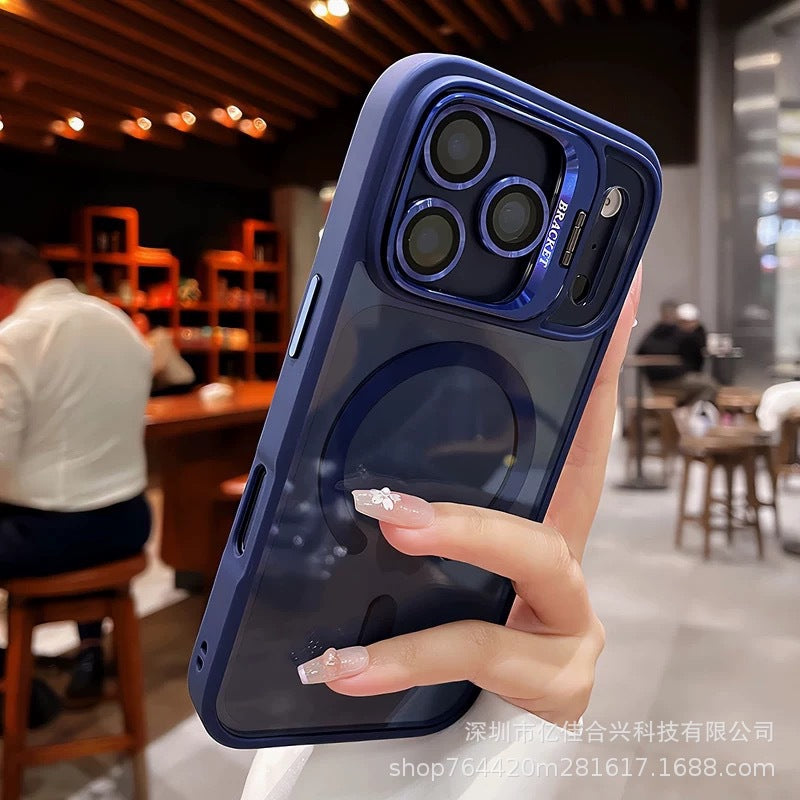Suitable for apple 17 mobile phone case 16 magnetic u1 holder with lens film iphone14promaxpc protective case 11