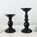 Quirky & creative retro black roman column candle holder - iron art decorative tabletop accent for aromatherapy candles