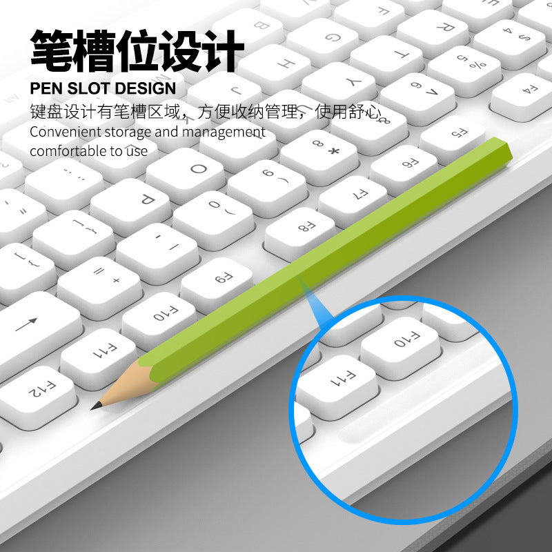 Leikui lk200 business office keyboard and mouse combo - white computer all-in-one with keyboard and mouse set for pc assembly