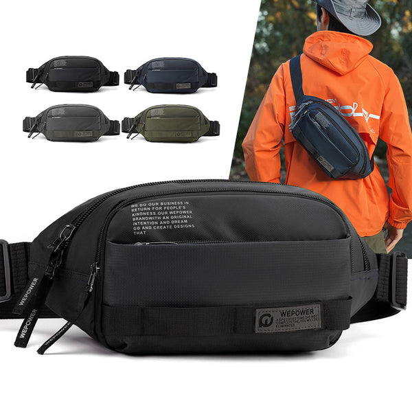 WEPOWER new men's fanny pack simple trend messenger bag chest bag sports bag travel breast bag