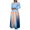 D3309 new  cross-border fashionable and elegant one-shoulder top and maxi skirt african style set for european and american export