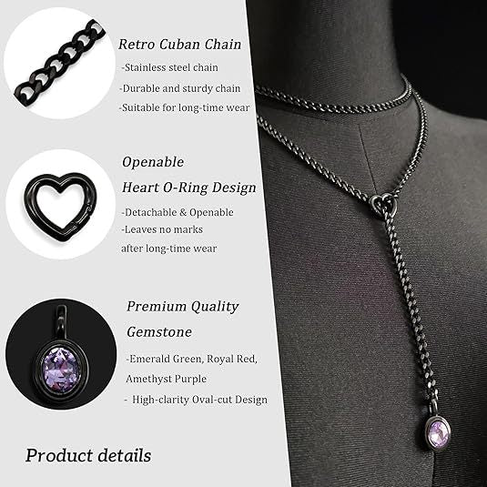 Bestselling women's heart pendant necklace for cross-border amazon: gold cuban chain adjustable y-clasp choker jewelry