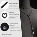 Bestselling women's heart pendant necklace for cross-border amazon: gold cuban chain adjustable y-clasp choker jewelry