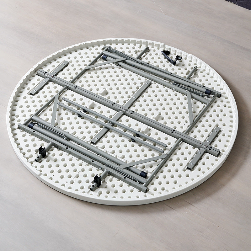 Collapsible round table dining table for home use - round plastic large tabletop restaurant table and chairs - folding dining table