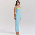 European and american style women's clothing  summer new collection midi dress lace trim bandeau slip dress sexy dress for women