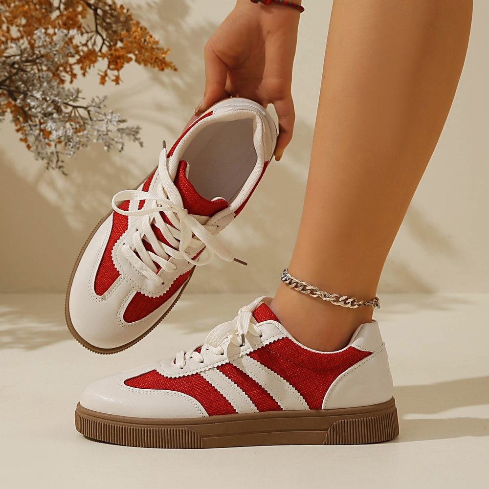 Export color matching retro sneakers outwear autumnew arrival round toe low-top sneakers plus sizecasual german training shoes