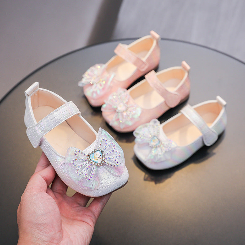 Girls' leather shoes - spring  new collection: princess shoes for baby girls, soft-soled children's shoes, spring/autumn single shoes, pink