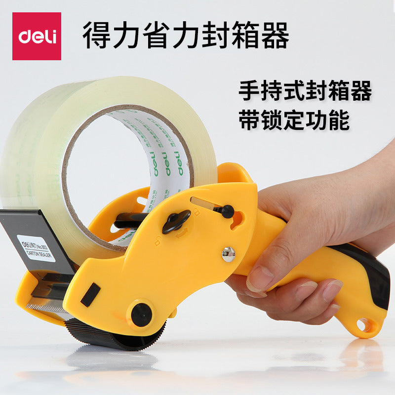 Deli 803 labor-saving box sealer, tape machine 6cm scotch tape cutter, handheld baler packer