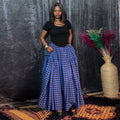 European and american cross-border women's fashion:  summer new arrivals - high-waisted, slimming, plaid, long, a-line midi skirt