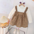 Girls' princess dress - new spring  collection: stylish two-piece look with cartoon rabbit design, cute and chic for baby girls