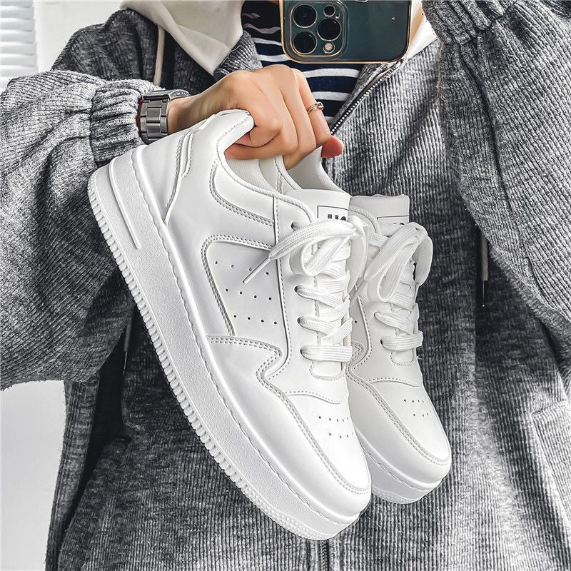 2025 new spring men's white sneakers breathable casual skate shoes athletic ins trendy low-top running shoes for men
