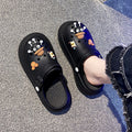 Thick sole crocs women's new arrivalsummeroutwear non-slip deodorizing filter beach eva toe cap slippers couplethick sole shoes