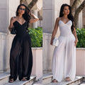 C7738 cross-border    new women's summer sexy mesh camisole jumpsuit