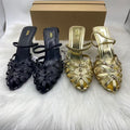 Za's 2025 new cross-border independent station ins fashion runway gold strap minimalist open-toe women's sandals