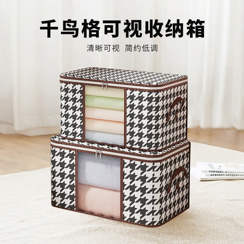 Qiandongge visual storage bag, large-capacity household dust-proof quilt bag, foldable moving wardrobe sorting storage box