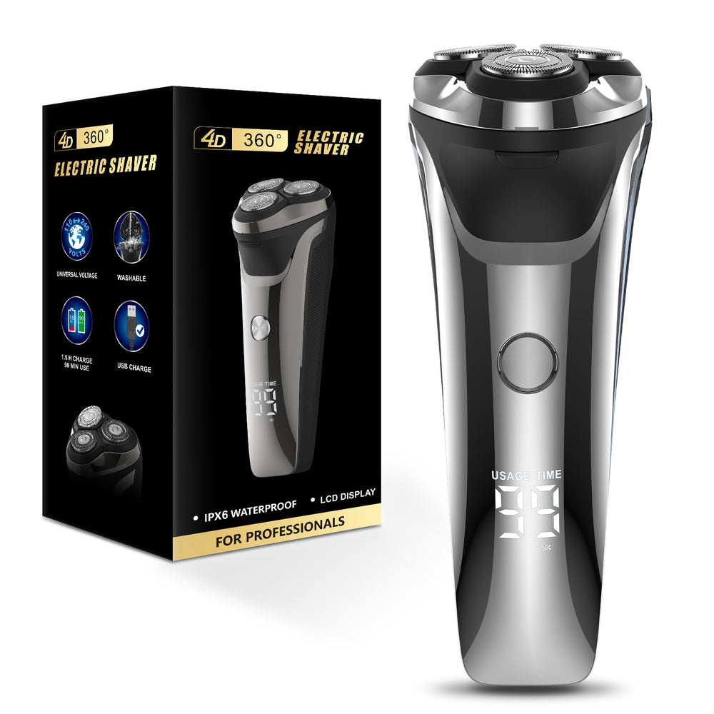 For homemen electric shaver full body washable smart fast charging digital display floating three blade shaving beard knife