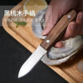 Stainless steel oyster knife with wooden handle - home & commercial use, oyster shucking knife, clam & oyster sheller, specialized shucking tool