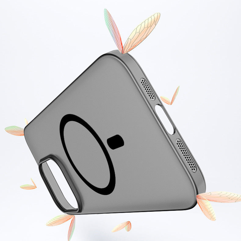 Suitable for iphone17 frosted magnetic phone case apple 15promax ice mist skin feel magnetic anti-fall hard case 16