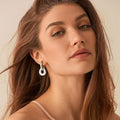 European and american cross-border new fashion high-end electroplated 18k gold statement earrings for women - minimalist earrings, european and american style