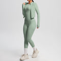 Cloud-soft slim-fit brushed nylon pocket pant set - quick-dry, breathable yoga, running, and fitness activewear three-piece set