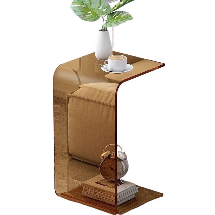Accessible luxury acrylic side table sofa small side table casual living room popular bay window coffee table scandinavian bedroom transparent corner table