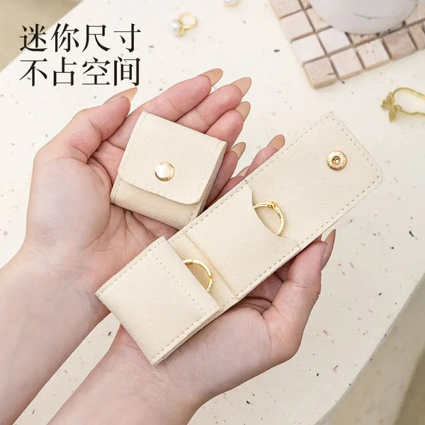 Simple and Portable Grid Jewelry Bag Ring Storage Bag Small Portable Travel Earrings Jewelry Storage Bag