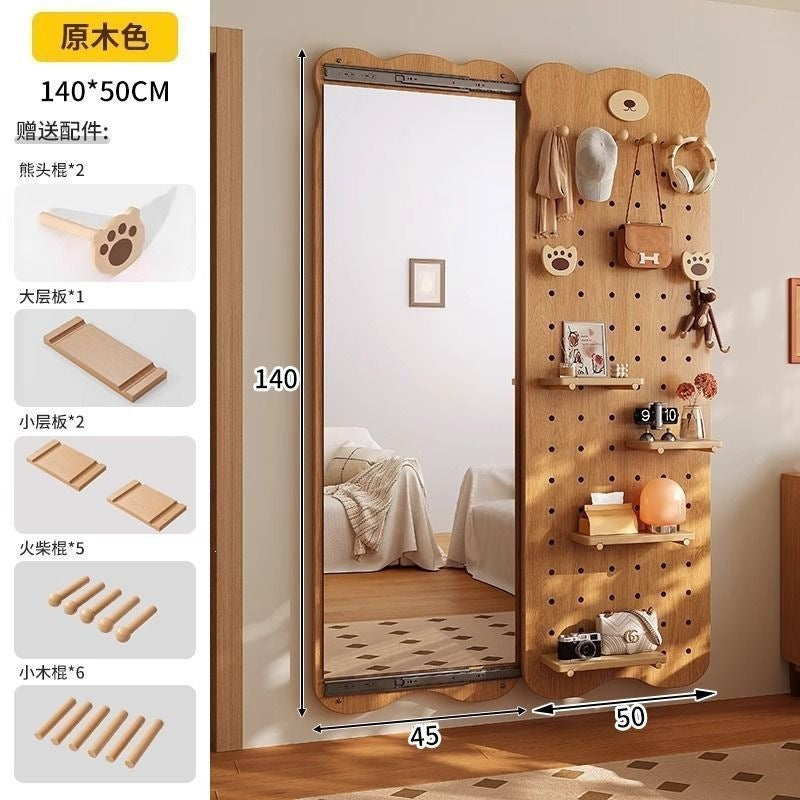 Bear hole board full-length mirror hidden push-pull full-length mirror for home can be closed invisible wall-mounted fitting mirror no
