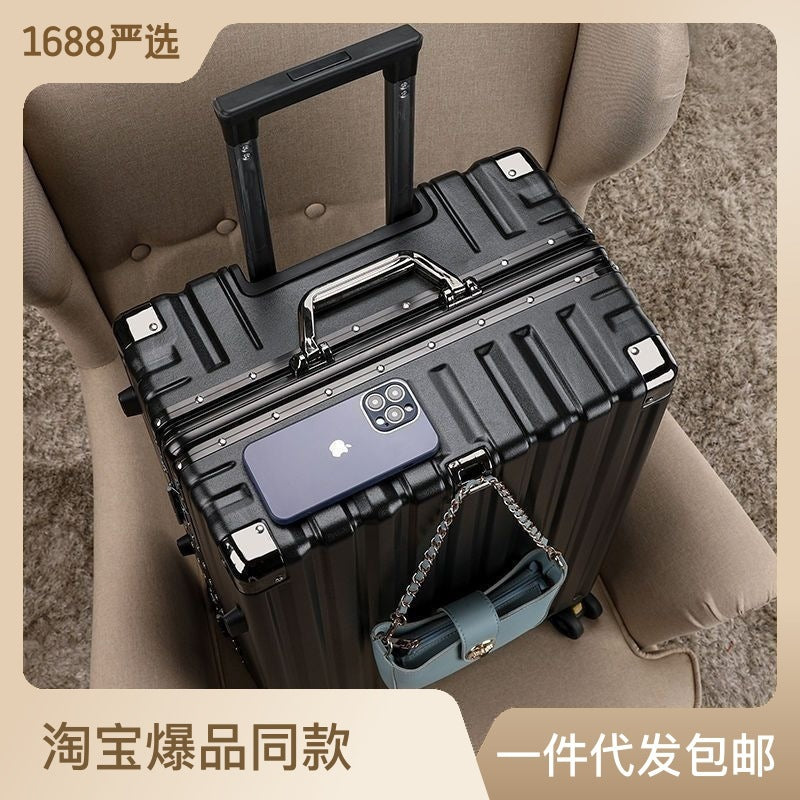 Hongfu Kangaroo aluminum frame trolley case universal wheel suitcase female 24-inch scratch-proof password box boarding case leather case male