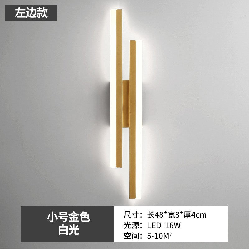 Modern minimalist linear wall sconce - bedroom bedside, living room background, wall lamp - minimalist light luxury aisle corridor led light